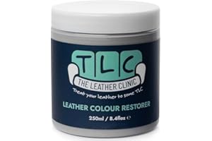 The Leather Clinic Riparazione colorante in pelle, multiuso, assorbente per la riparazione, balsamo ricolorante per divani, scarpe, borse, cappotti, (grigio chiaro, 250 ml)