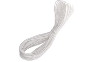 H&S 20 metrów, 2,5 mm, biały, nylonowy, sznurek do zawieszania zdjęć, ramy i lustra, wytrzymuje do 30 kg, sznurek do zawieszenia ramy