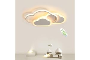 KAUCQI 42W 4200lm Plafoniera LED, Lampada da Soffitto LED Cloud Creativo Dimmerabili 3000K~6000K, L52 * W31 cm, Plafoniere per Camera per Bambini Camera, Soggiorno, Camera Da Letto [Classe energetica A ++]
