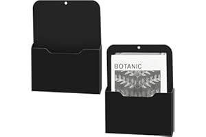 BLUHEN Lot de 2 porte-documents magnétiques A4, noirs, porte-documents, pour l'école, le bureau, la maison