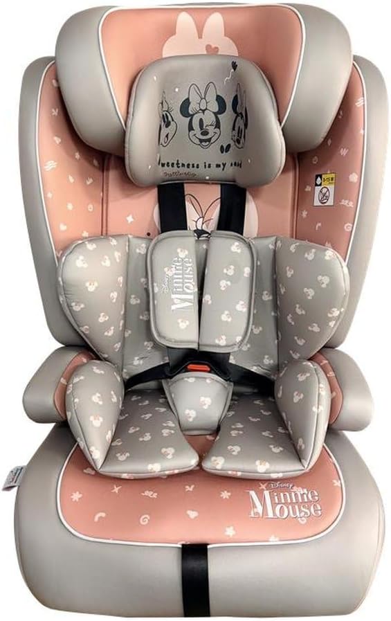 Asiento de coche Tataway Disney Minnie I-Size R129. Asiento de seguridad para niños con una altura de 76 a 150 cm. Reposacabezas y acolchado ajustables.