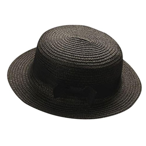 Madre Y Yo Bebé Bowknot Niños Sombrero Transpirable Sombrero De Paja Sombrero De Niños Sombrero De Niñas AIMEE7 Sombrero De Sol para Padres E Hijos (Padres, Negro)