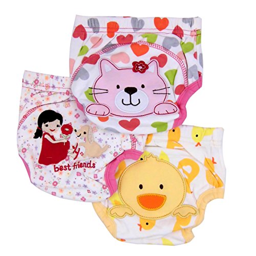 Mom's Care 3 Pcs X Toddler Potty Training Pants (Kitty, Duck & Friends)- 18 Months