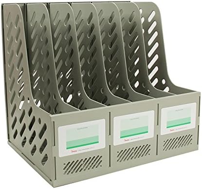 Magazine racks Magazine Shelves PS Material Simple 6 Grid Gray Home Office Dorm Room File Rack