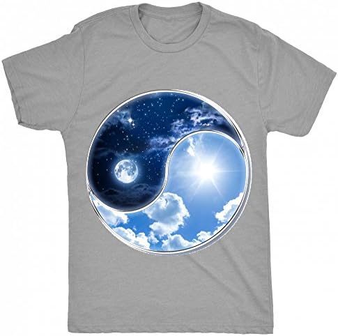 Pablo Prints yin and yang day versus night Unisex-children T Shirt - Gray - M (9-11 Years)