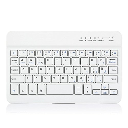 Bluetooth Tastatur Deutsches QWERTZ Layout CoastaClould Bluetooth Tastatur Deutsches Layout mit Schutzhülle Breite zwichen 19~21cm-Kompatibel für iOS/Android/Windows – Geeignet für Galaxy Tab 7.0/Galaxy Tab 7.0 Plus/Galaxy Tab2 7.0″/Galaxy Tab3 7.0″/Galaxy Tab3 Kids 7.0/Galaxy Tab3 8.0″/Galaxy Tab3 Lite/Galaxy Tab4 8.0″/Galaxy Tab S2 8.0/Galaxy Tab S3 - 7