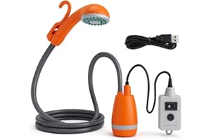 APP LIFE Doccia Portatile da Campeggio a Batteria con Pompa Elettrica – Ricaricabile, con Batteria Integrata – per Esterni, Giardino, Auto, Viaggi e Outdoor