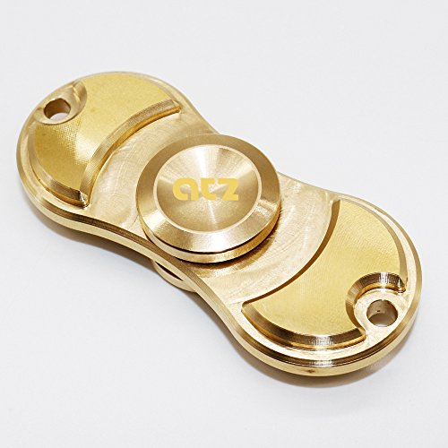 ATZ Metal Brass EDC Fidget Spinner w/ Pouch and Lanyard Can Spin Over 4-6 Minutes Quiet and Smooth Hand Spinner Toy to Release Stress, Anxiety, ADHD, and Boredom