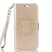 Produktbild Huawei Honor 8 Hülle, Chreey Prägung [Mandala] [Indische Sonnen] Design Ledertasche Hinter Magnetverschluss Flip Case [Golden] + Brieftasche Kartenschlitz Ständer