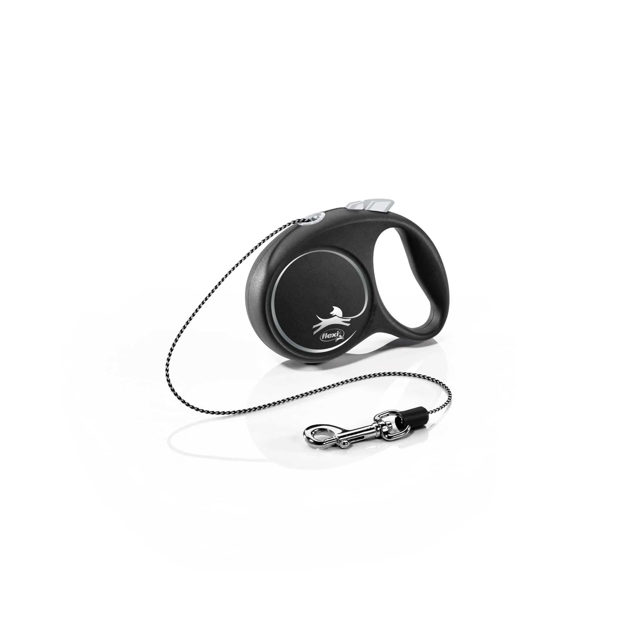Flexi® Black Design XS Cordón 5 m Negro/Plata, Correa Extensible para Perros hasta máx. 8 kg