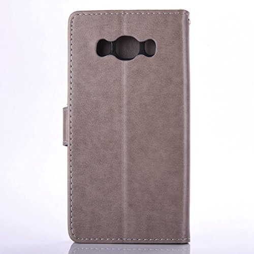 Wallet Fall für Samsung Galaxy J5 2016-beddouuk Elegantes gepresst Butterfly Flower Design Folio PU Leder Flip Schutzhülle mit Standfunktion und Kartenhalter für Samsung Galaxy J5 2016 - 4