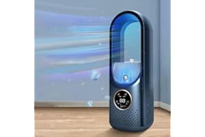 SHARKSFIN Portable Air Conditioner, Air Conditioner Unit with Led, Mini Personal Quiet Cooler 6 Speeds, Small Air Misting Fan for Home Office Work Indoor Outdoor (Blue)