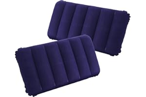 LNGJIN 2 Stück Aufblasbares Kissen,Aufblasbares Camping Kissen,Komfortables Reisekissen für Auto,Strandkissen Beflockung Kopfkissen,Nackenkissen Aufblasbares Strandkissen, für Büro Outdoor Wandern (Blau)