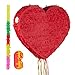 Produktbild Relaxdays 3 TLG. Pinata Set Herz, Pinatastab mit Augenmaske, Ziehpinata, Stock & Augenbinde, zum selbst befüllen, Herzpinata, bunt