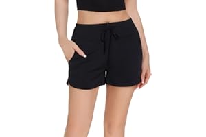 RPAEOY Short de Bain pour Femme Taille Haute Serrage Réglable avec Poches Contrôle du Ventre Sport Vêtements d'Été Maillot de Bain Bikini Séchage Rapide Élastique Pantalon de Plage