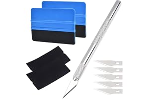QitinDasen 10 st professionell bilfilt kant skrap-kit, 4 tums vinylinpackning kolfiberfilt kant klämning, med tygfilt kant oc