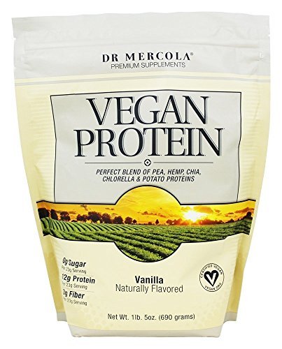 Dr Mercola Vegan Protein Vanilla (Blend of Pea, Hemp, Chia, Chlorella & Potato Proteins, 690g)