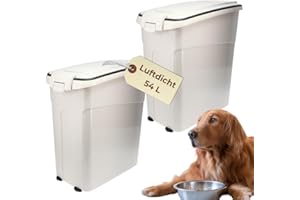 GarPet 2er Set Futtertonne Luftdicht mit Deckel Futtertonne Pferd Hund Hundefutter Aufbewahrung Hundefutter Box Trockenfutter Aufbewahrung Futterbox 54 L