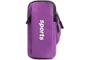 CRSUSUKJ Sports Armband Mobile Phone Armband Arm Bag Mobile Phone Sports Bag Outdoor Sports Passport Wallet Case Running Sports Running Double Zip Sports Armband (Purple)