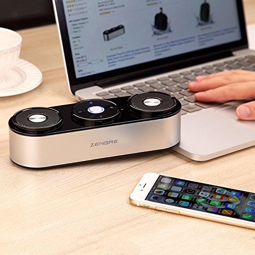 ZENBRE Altavoz Bluetooth  Z3 10W Altavoz Inal  mbrico Port  til hasta 20 Horas de Reproducci  n  Parlante para Computadora Dual-Driver con Potentes Graves Incluidos  Plateado 