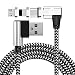 Produktbild UGI 3 in 1 Nylon Geflecht Magnetkabel 90 Grad rechtwinklig Magnet USB Ladekabel USB zu magnetischen Blitz + USB C + Micro USB Lade Sync Datenkabel für Android Samsung iPhone iPad Smartphones