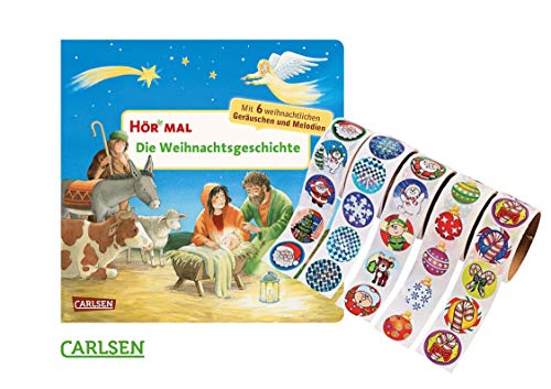 Preisvergleich Produktbild Hör mal: Die Weihnachtsgeschichte (Pappbilderbuch) + gratis Kinder-Weihnachtssticker, stimmungsvoll und kindgerecht Weihnachtsgeschichte