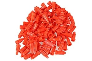 HINTER Lot de 100 seringues Luer Bouchon d'arrêt en Plastique Orange Type de vis Distributeur Industriel Pointe de seringue