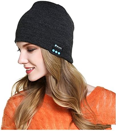 Bluetooth Beanie Hat - Warm Unisex Winter Knit Cap to Enjoy Wireless Music with Stereo Speake,r Receive Phone Calls Hands Free, Best Christmas Gift Grey