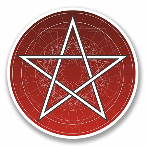 2 x Pentagramm Symbol vinyl Aufkleber Aufkleber Laptop Auto Reise Gepäck Label Tag # 9740 - 20cm/200mm Wide