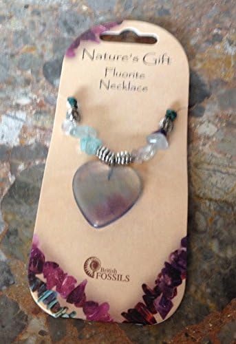 Natures Gift Fluorite Heart Shaped Pendant, Gemstone, Crystal, Necklace