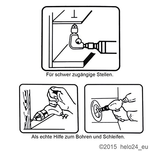 HELO Winkelgetriebe mit Winkelvorsatz für Bohrmaschine und Akkuschrauber - 7