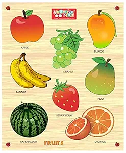 Zitto Wood Fruits Educational Puzzle Toy for Kids, Multicolour
