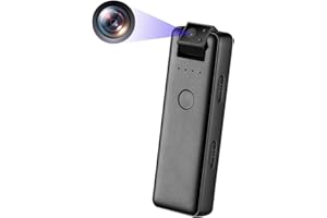 HopeGem Mini Portable Body Caméra– Full HD 1080P Flip 180° Camescope - Enregistrement sans Perte de L’Audio 256Kbps - Enregistreurs Magnétiques/Clipsables - Type-C Recharge Rapide