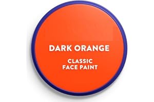 SK INFINITY | Classic Face and Body Paint 18 ml Professional Water Based, Single Cake Makeup Supplies for Adults, Kids (Classic Dark Orange)