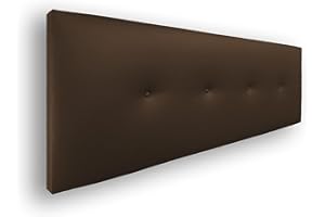 Silcar Home - Cabecero de Cama Tapizado en Polipiel con Hilera de Botones, Modelo Silvi (Chocolate, 160 cm) - Cabecero Acolchado - Cabezal Tapizado - Cabecero Original