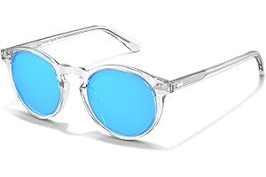 CARFIA męskie okulary przeciwsłoneczne z polaryzacją, okrągła oprawka, ochrona UV 400, styl retro, skórzane etui