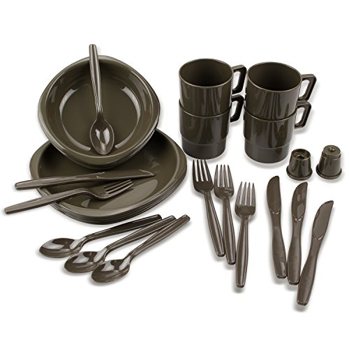 BlackSnake® Juego de vajilla de camping de material irrompible (26 piezas)