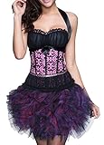 90 % Polyester, 10 % Elastan R-Dessous sexy Corsagenkleid Corsage + Rock Mini Kleid schwarz kurz Cocktailkleid Partykleid Abendkleid Tutu Groesse: L