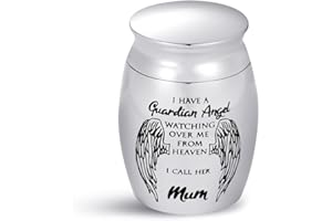 MiniJewelry Mini Cremation Urn for Ashes Cremation Memorial Keepsake Mother Women I Have a Guardian Angel Watching Over Me from Heaven I Call Her Mum