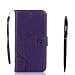 Produktbild Samsung Galaxy A5 ( 2017 ) Hülle, Samsung Galaxy A5 ( 2017 ) Schutzhülle, Alfort 3 in 1 Lederhülle Fashion Design Premium PU Leder Hohe Qualität Tasche Case Cover Kasten Abdeckung Wallet für Samsung Galaxy A5 ( 2017 ) 5.2" Smartphone Funktion Standfunktion Unterstützte Telefone und Magnetverschluss mit Schmetterling ( Dunkles Violet ) + Alfort Schwarz Stylus Pen