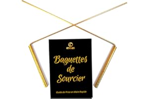 ESOAS Baguettes DE SOURCIER, Fabrication Artisanale Française, Nouvelle Version 2023, Idéal Professionnel Radiesthésie & Géobiologie, 27x11cm Laiton (Cuivre/Zinc) Garantie A Vie