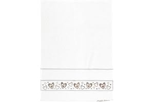 MAGIE DI CASA Strofinaccio Cuore cm.50x70 con Banda in etamine da RICAMARE (Ecru')