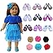 Produktbild ZITA ELEMENT 5 Paare Puppenschuhe Haarschmuck für 43cm 45-46cm Babypuppen American Girl Doll Ebeneschuhe Turnschuhe Stiefel Sandalen Puppenkleidung Zufällig Auswahlen