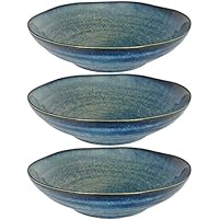 TOKYO design studio Cobalt Blue, 3 – Juego de Platos para Pasta, 3 Piezas, diámetro de 21 cm, Porcelana de Japón