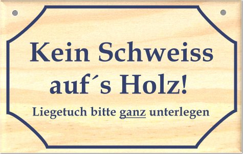 Hinweisschild Kein Schweiß