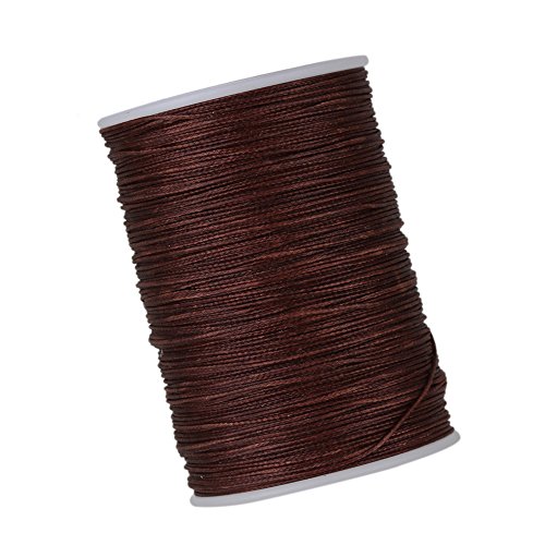 WEONE Brown 0.5mm 120M aus gewachster Polyester Rund Geflochtene Gewinde-Schnur DIY Makramee Schnur - 2