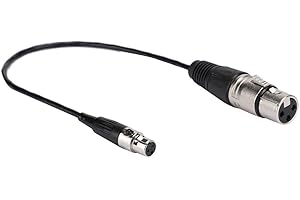 YUNIR Mini XLR Femelle Plug Mini XLR 3pin Plug to Standard XLR 3pin Female Connector Câble Audio pour Caméras/SLRs Standard Microphone Connexion