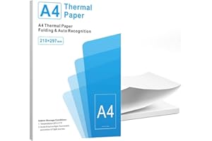 XINGGANG Carta termica pieghevole A4 per stampante portatile M08F, compatibile con Brother PJ762/PJ763MFi, Phomemo M08F, HPRT MT800, carta termica ad asciugatura rapida per stampante, 210x297mm, 200 fogli