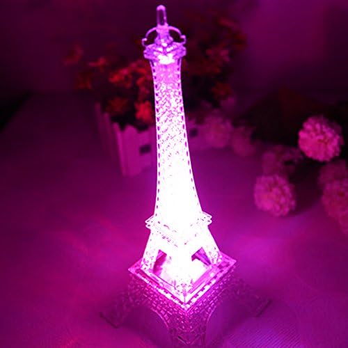 8" Transparent Acrylic Eiffel Tower LED Color Changing Night Light Decoration LED Lamp Desk Bedroom Lighting Decor for Cake Topper Cocktail &amp; Table Centerpiece Wedding Birthday -Nsrzhp