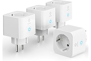 Woox Presa Intelligente Monitoraggio Energia 4 Pezzi, Smart Plug WiFi Protezione Sovraccarico 16A, Testata TÜV, Controllo Vocale Timer Compatibile con Alexa Google Home